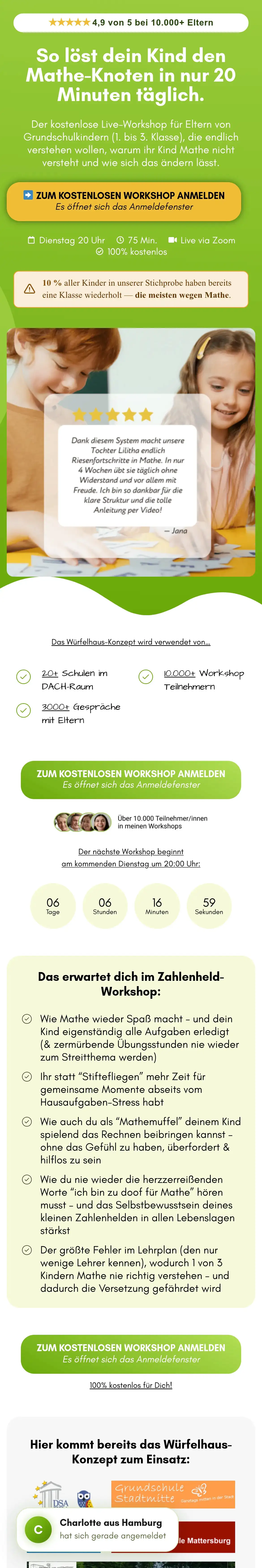 Würfelhaus-Verlag: Mit der simplen '3-Schritte Würfelhaus®-Methode' bringst du deinem Kind alle Matheaufgaben der 1. - 3. Klasse bei – und es löst sie bald voller Stolz alleine