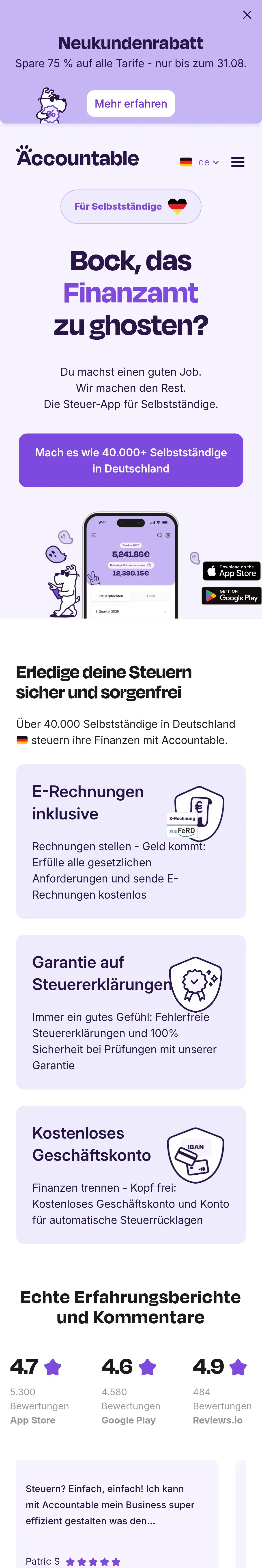 Accountable.de: Bock, das Finanzamt zu ghosten?