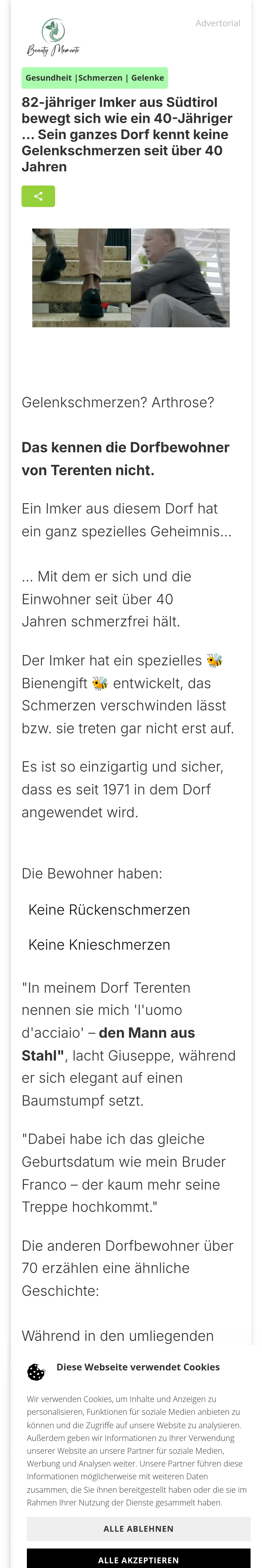 Beautymomente: 82-jähriger Imker aus Südtirol bewegt sich wie ein 40-Jähriger ... Sein ganzes Dorf kennt keine Gelenkschmerzen seit über 40 Jahren