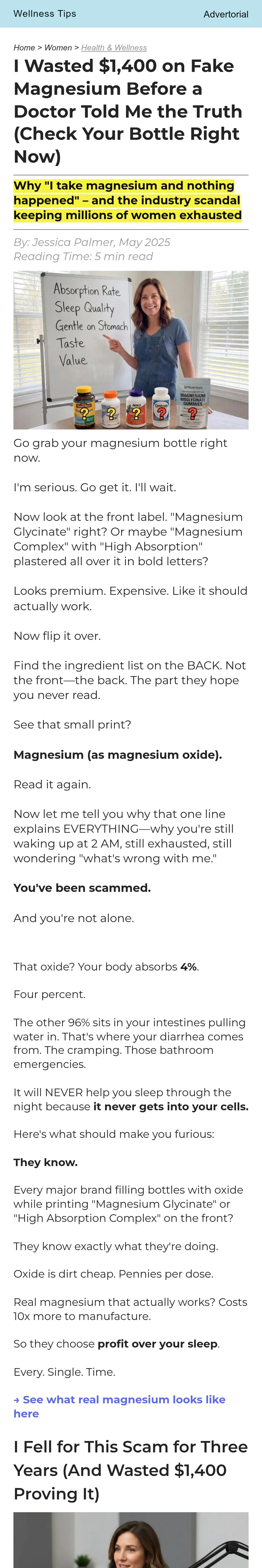 Wellness Tips: I Wasted $1,400 on Fake Magnesium Before a Doctor Told Me the Truth (Check Your Bottle Right Now)