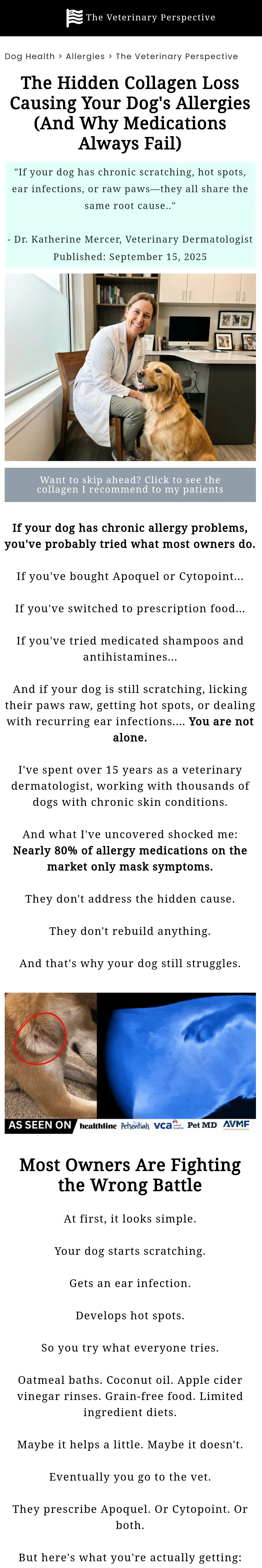 Linda Hartwell: The Hidden Collagen Loss Causing Your Dog's Allergies (And Why Medications Always Fail)
