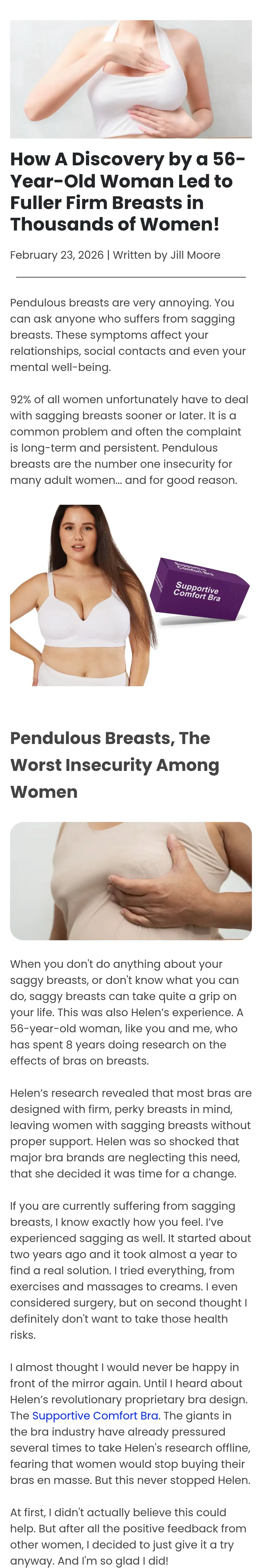 Body & Bra: How A Discovery by a 56-Year-Old Woman Led to Fuller Firm Breasts in Thousands of Women!