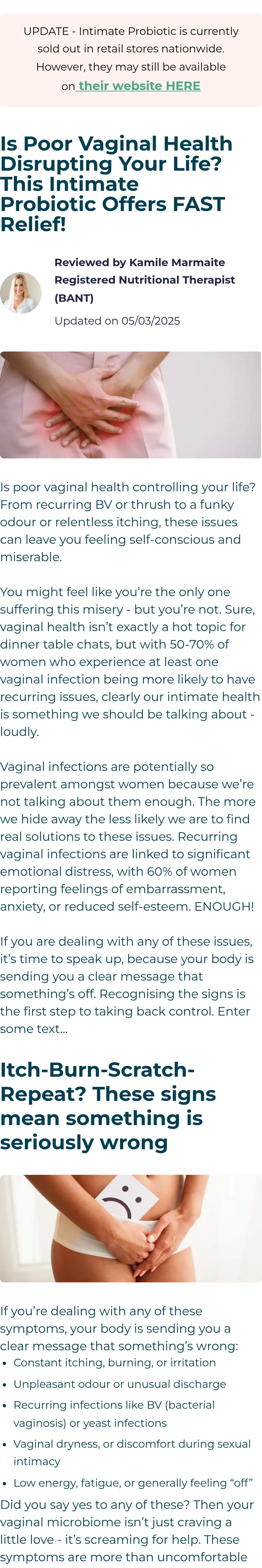 Bettervits: Is Poor Vaginal Health Disrupting Your Life? This Intimate Probiotic Offers FAST Relief!