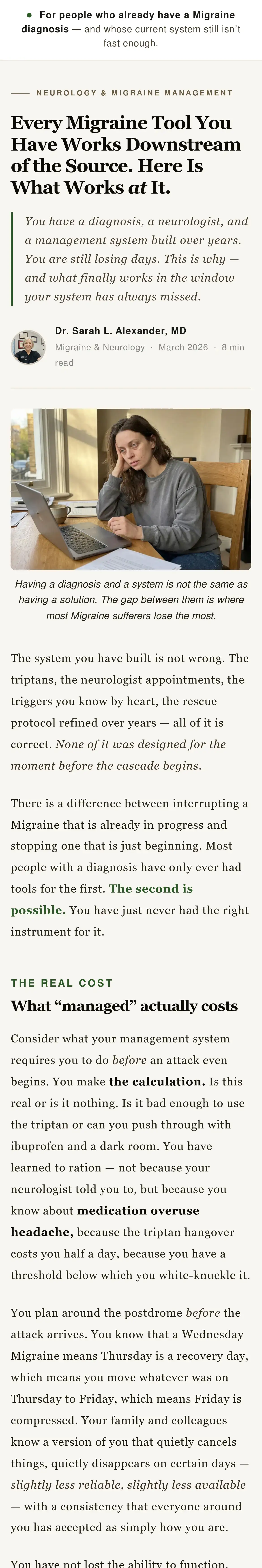 Allison Arnold - Migraine Coach: Every Migraine Tool You Have Works Downstream of the Source. Here Is What Works at It.