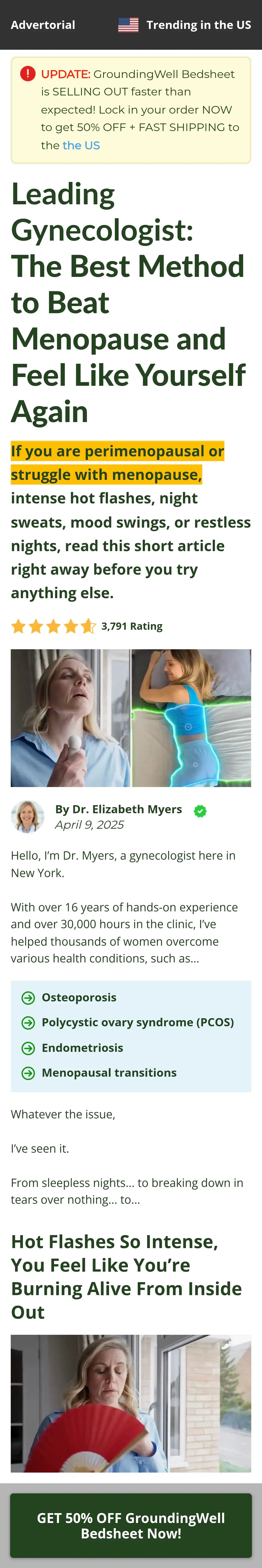 Grounding Health Benefits: Leading Gynecologist: The Best Method to Beat Menopause and Feel Like Yourself Again