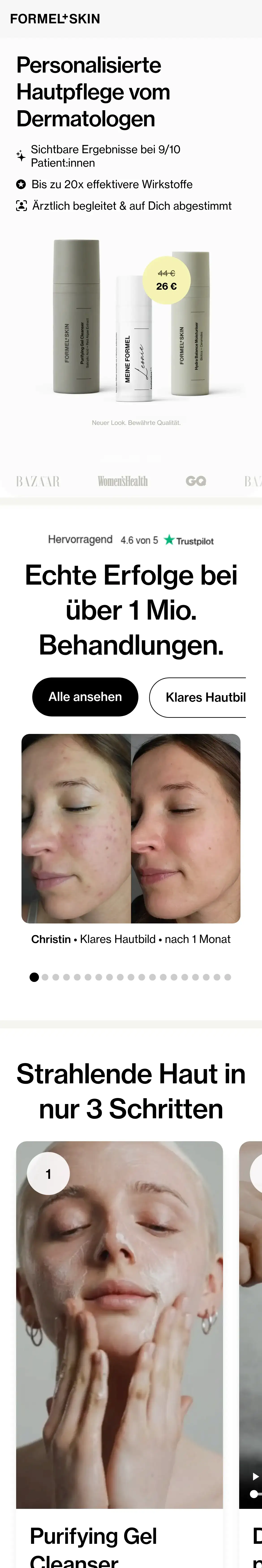FORMEL SKIN: Personalisierte Hautpflege vom Dermatologen