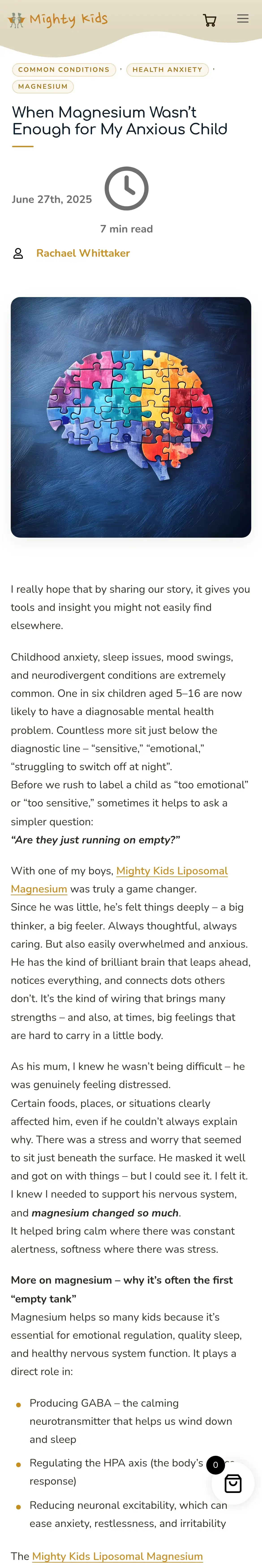 Mighty Kids: When Magnesium Wasn’t Enough for My Anxious Child