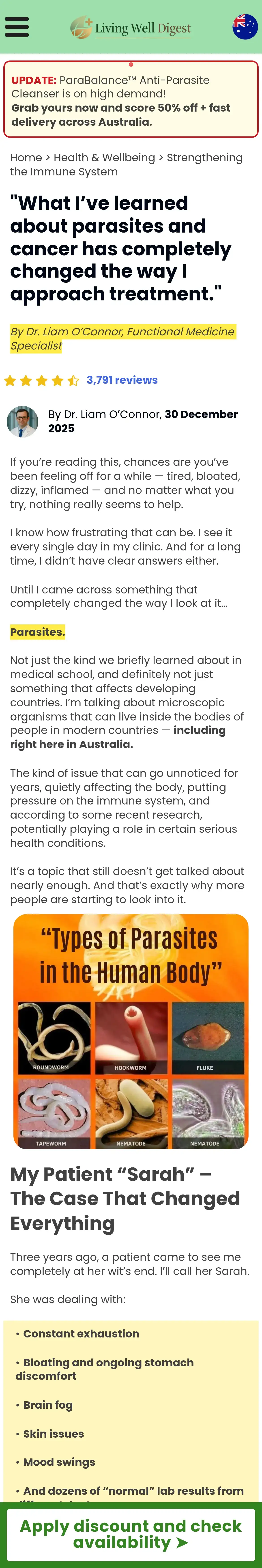 Living Well Australia: ParaBalance™ Anti-Parasite Cleanser is on high demand!